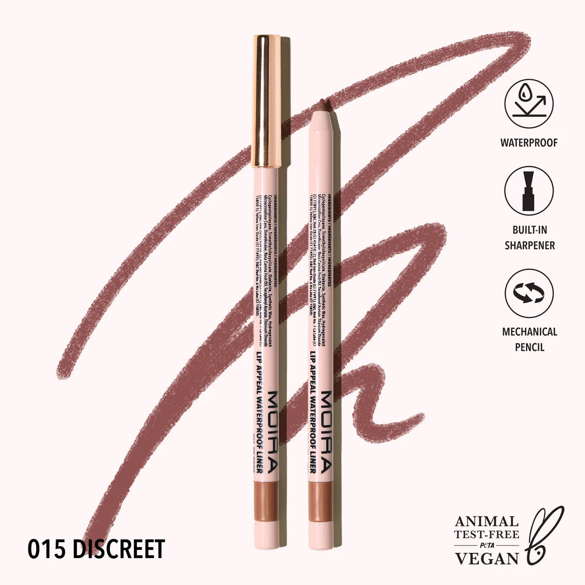 Moira Lip Appeal Waterproof liner-015، خفي