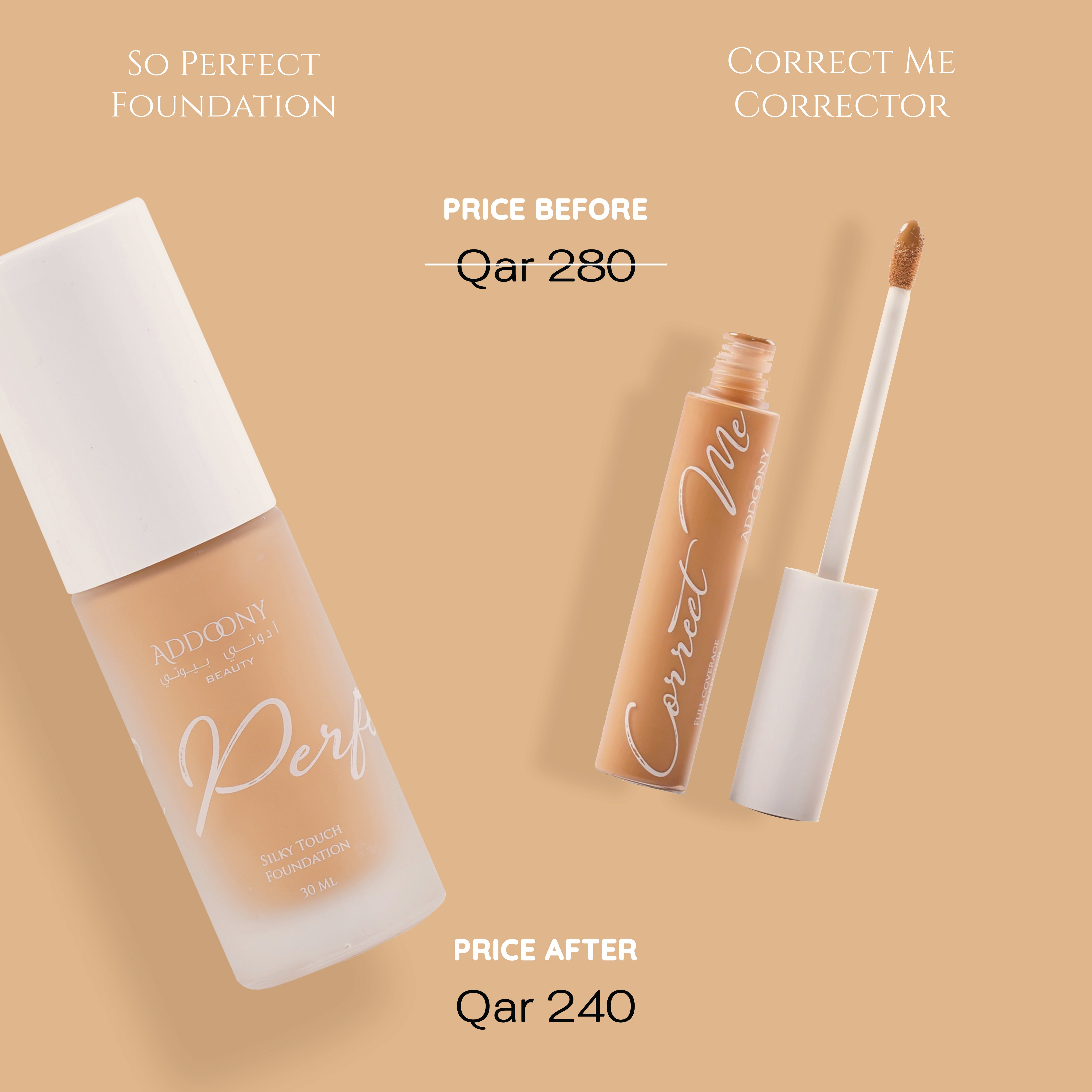 Addoony Better Together - So Perfect Foundation + Correct Me Corrector أفضل معاً: سو بيرفكت فاونديشن + مصحح كوريكت مي
