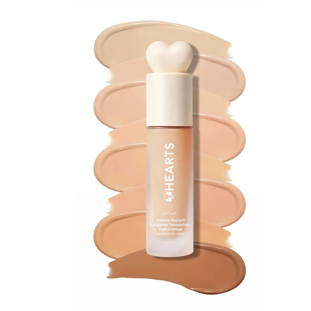 Hearts Natural Long Wear Deep Warm Foundation D1 كريم أساس هارتس ناتشورال لونغ وير ديب وورم
