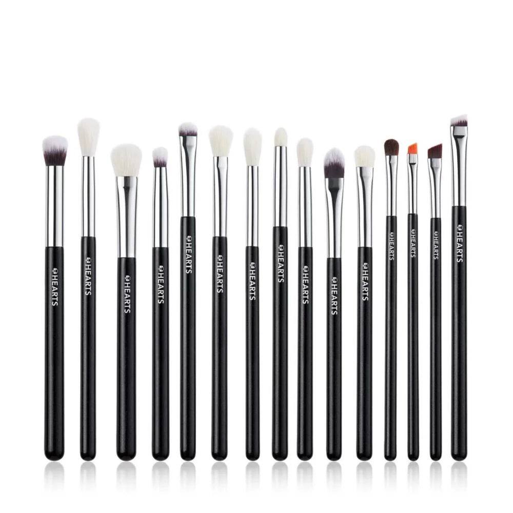 Hearts Luxury Eye Makeup Brush Set - 15 Brushes مجموعة فرش مكياج العيون الفاخرة من هارتس - 15 فرشاة