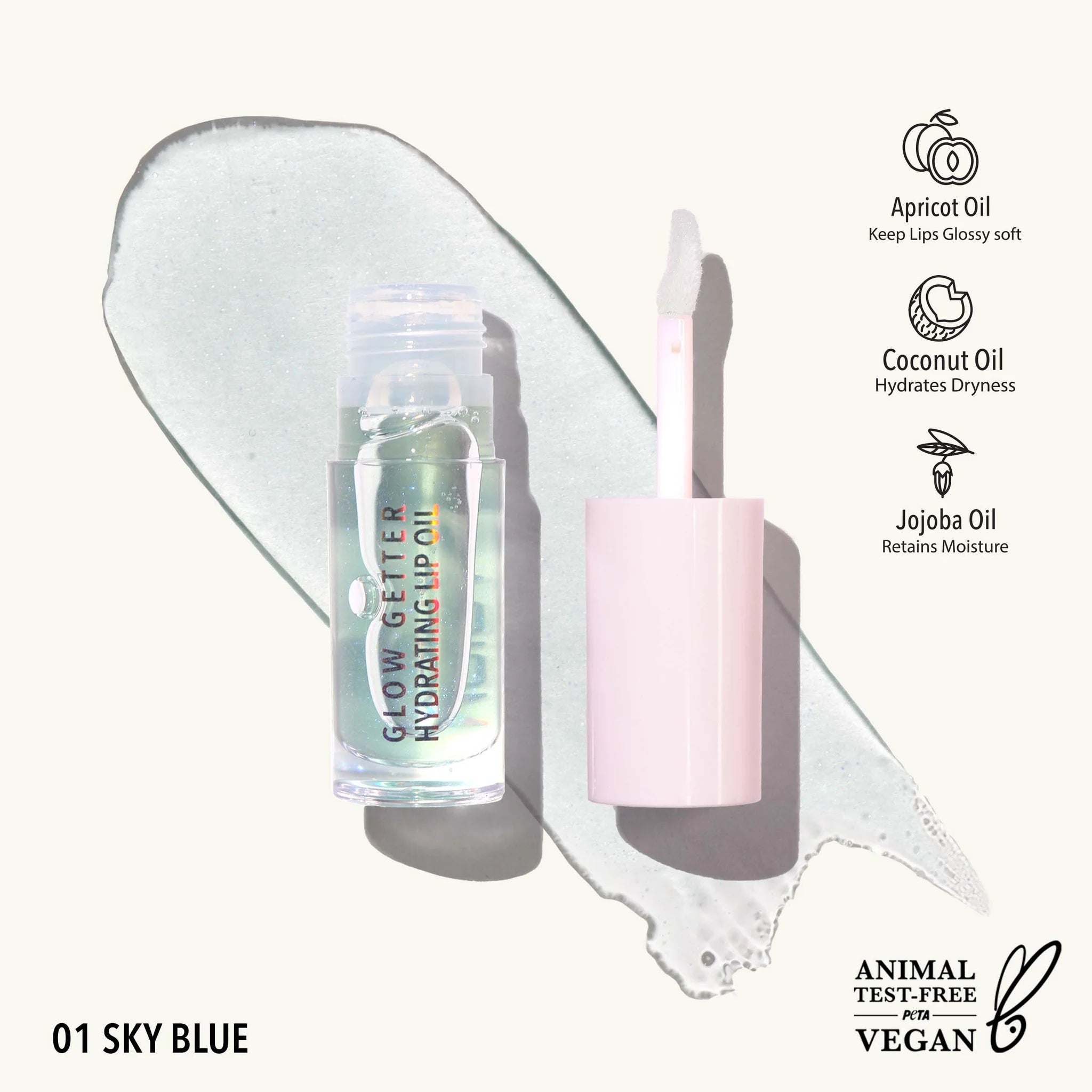 Moira Glow Getter Hydrating Lip Oil - (Sky Blue) مويرا - زيت مرطب للشفاه (أزرق سماوي)