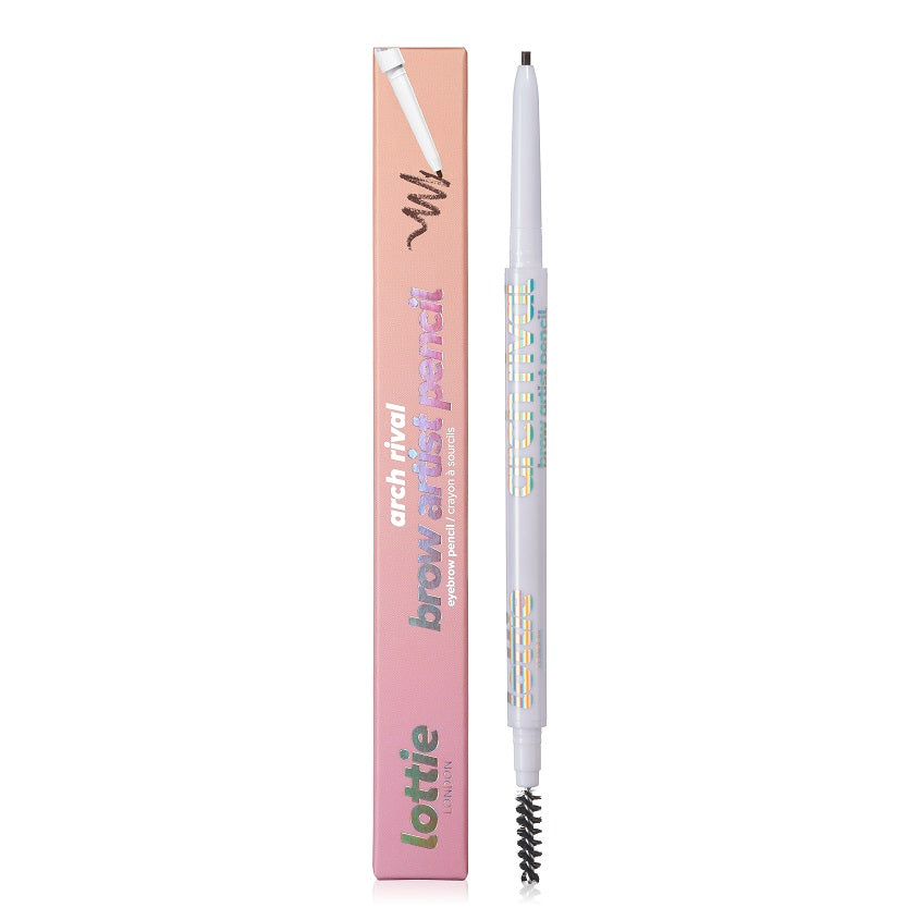 Lottie London- Arch Rival: Brow Artist - New Brown Retractable Brow Pencil with Spoolie - LBA005 - قلم حواجب بني جديد قابل للسحب مع فرشاة