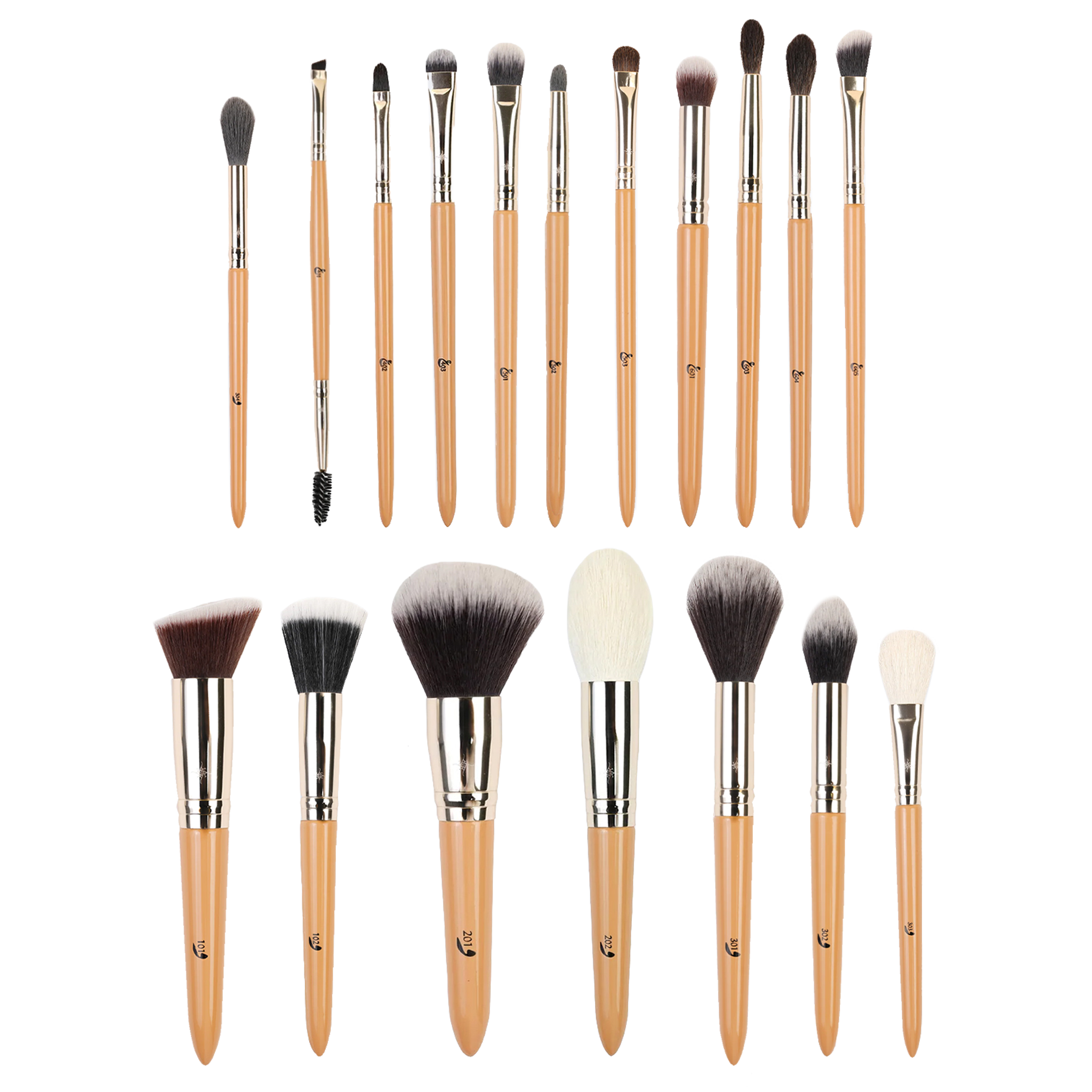 Addoony Face & Eye Brush Set - 18 Brushes أدوني: طقم الفرش الكامل - ١٨ فرشاة للوجه والعين