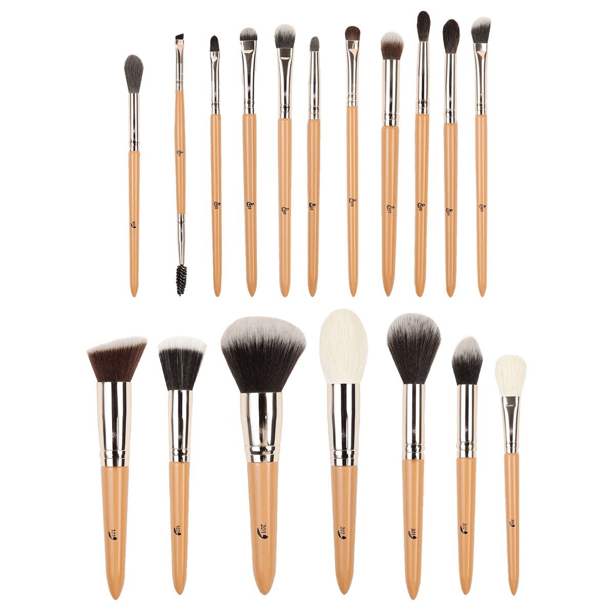 Addoony Face & Eye Brush Set - 18 Brushes أدوني: طقم الفرش الكامل - ١٨ فرشاة للوجه والعين