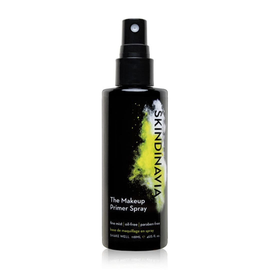 Skindinavia Makeup Primer Spray 118ml, a face primer with a spray bottle, designed to create a smooth makeup base.