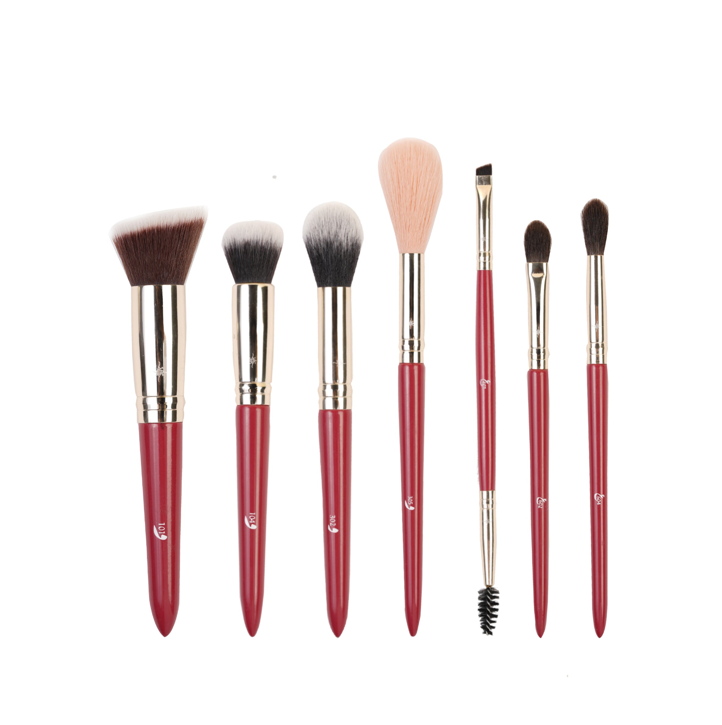 Addoony Beauty Addoony The Essential Brush Set with four makeup brushes displayed on a white background.