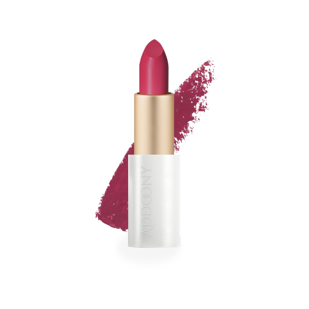 Addoony Beauty Tea Rose lipstick with swatch showing soft pink shade and smooth texture on a neutral background.