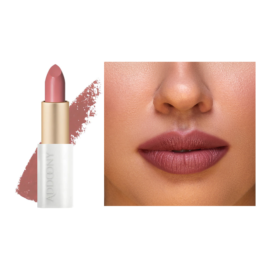 Addoony Beauty Indian Rose lipstick in a sleek tube, featuring a vibrant pink shade named Indian Rose.
