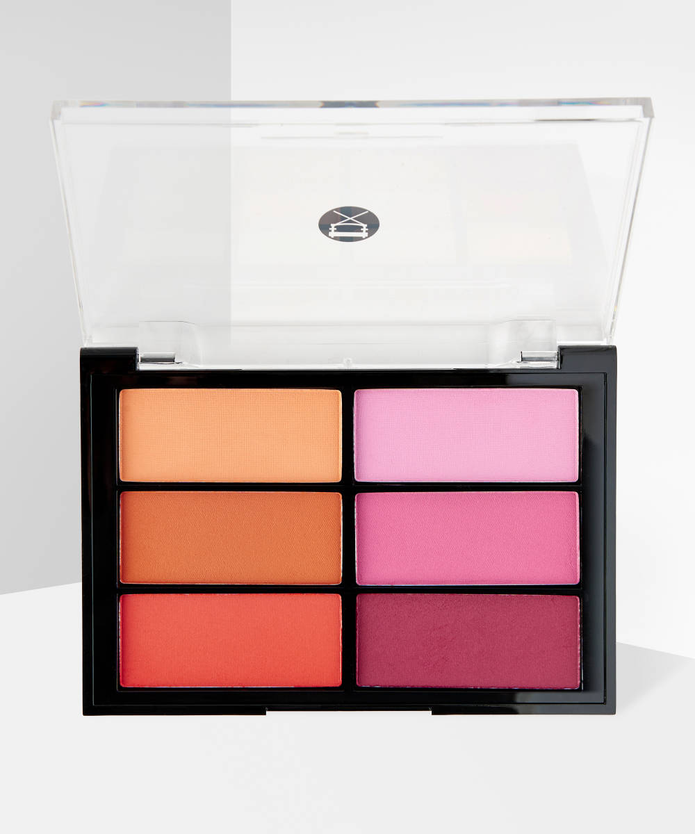 Viseart Orange Violet Blush Palette with vibrant orange and violet shades, featuring blush powders in sleek packaging.