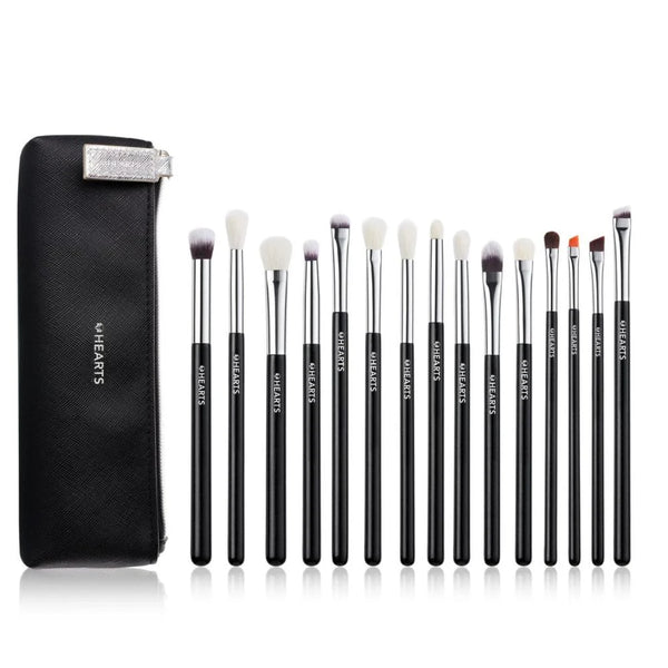 Hearts Luxury Eye Makeup Brush Set - 15 Brushes مجموعة فرش مكياج العيون الفاخرة من هارتس - 15 فرشاة