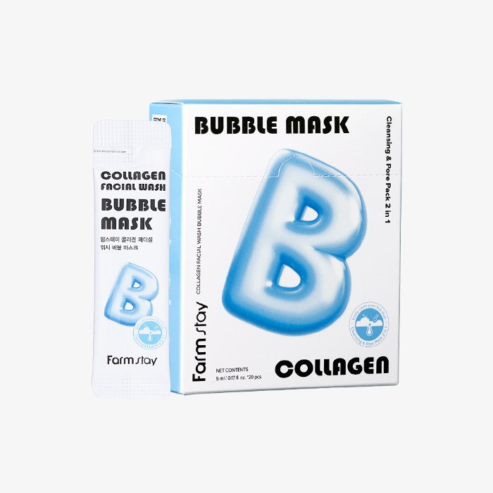 FARMSTAY COLLAGEN FACIAL WASH BUBBLE MASK