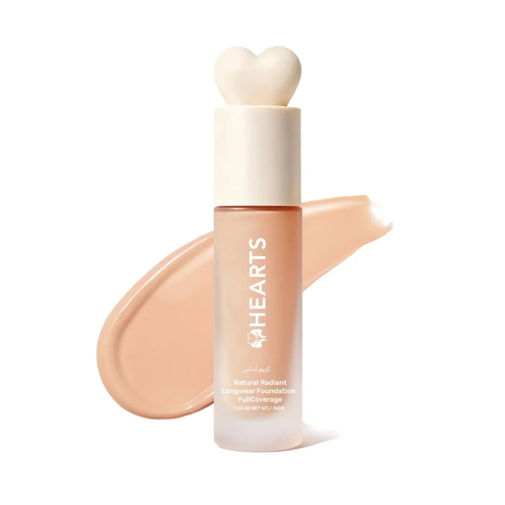 Hearts Natural Long Wear Medium Natural Foundation M1) كريم أساس هارتس ناتشورال لونغ وير ميديم ناتشورال
