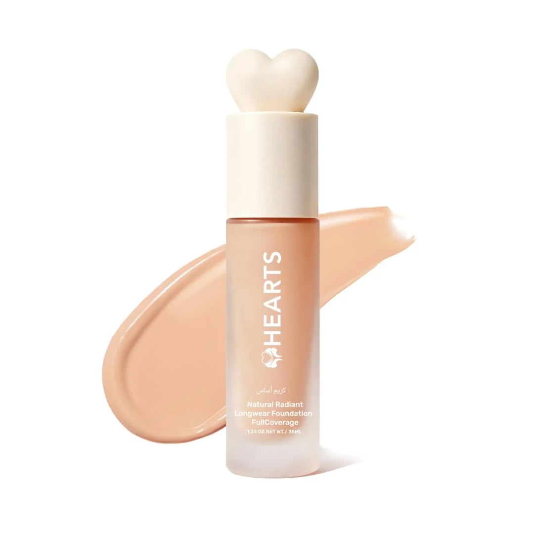 Hearts Natural Long Wear Medium Neutral Foundation M1) كريم أساس هارتس ناتشورال لونغ وير ميديم ناتشورال