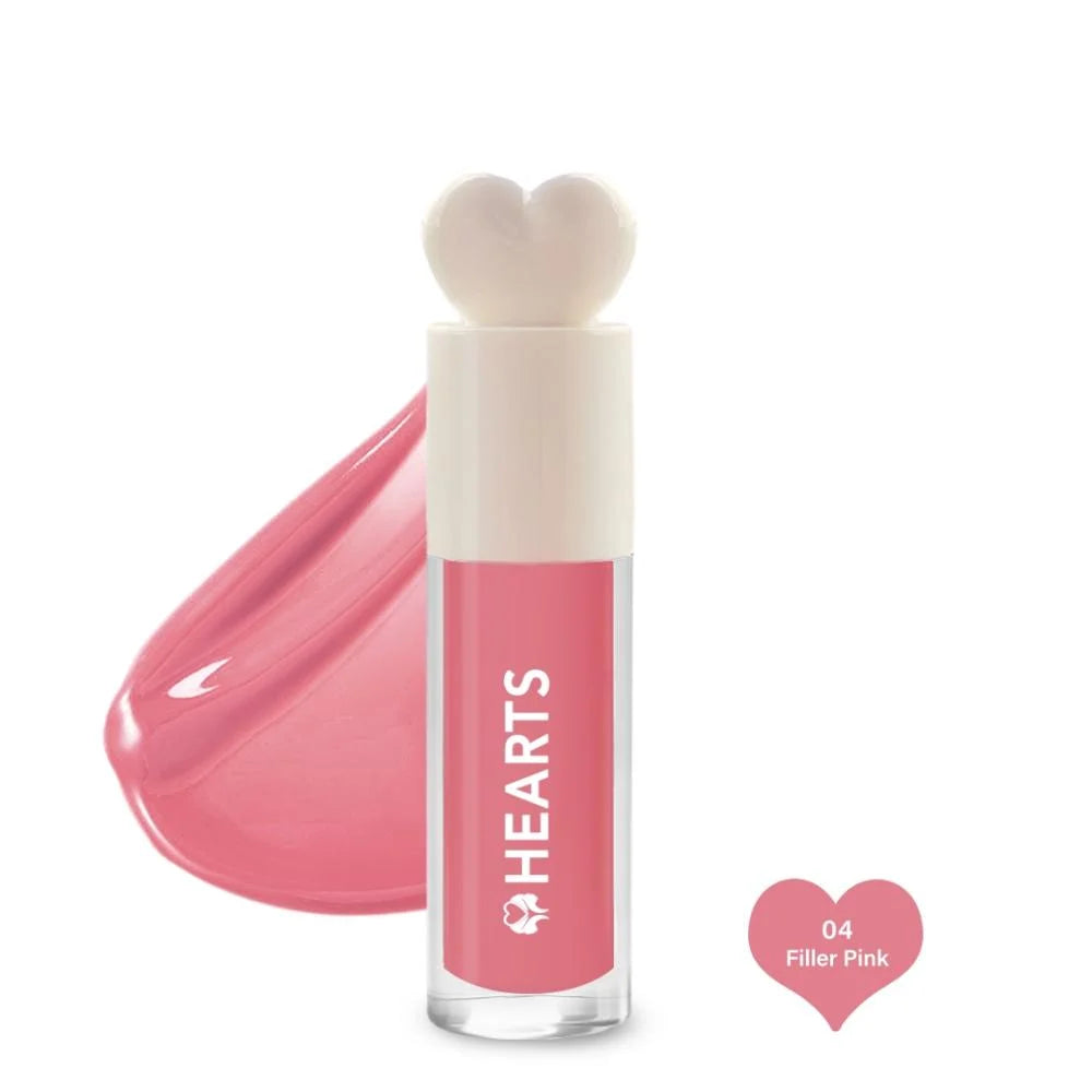 Hearts Lip Filler Gloss & Lip Plumper -04 Pink Filler غلوس شفاه - وردي