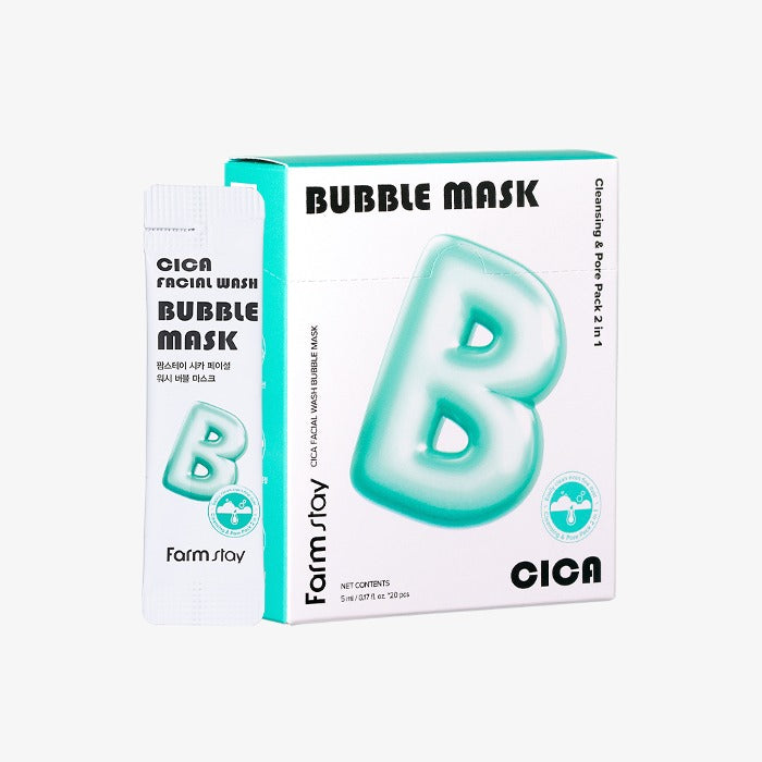 FARMSTAY CICA FACIAL WASH BUBBLE MASK