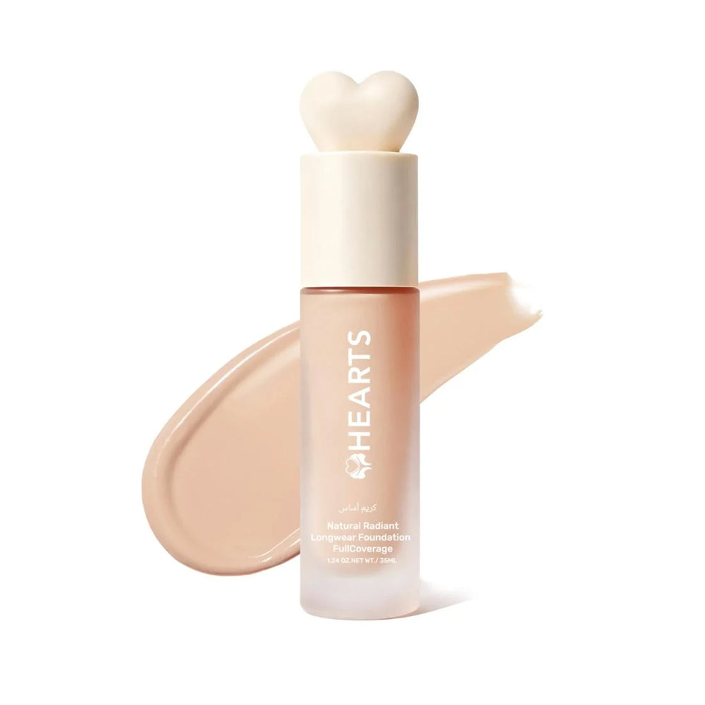 Hearts Natural Long Wear Foundation Light Natural White L2 كريم أساس هارتس ناتشورال لونغ وير لايت ناتشورال
