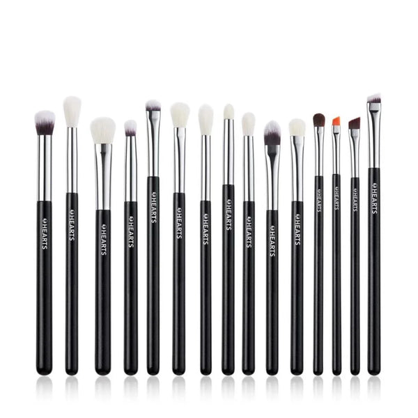 Hearts Luxury Eye Makeup Brush Set - 15 Brushes مجموعة فرش مكياج العيون الفاخرة من هارتس - 15 فرشاة