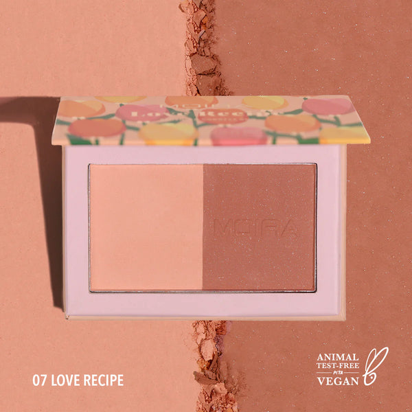 Moira Dual blush palette- LOVE RECIPE - بلاشر
