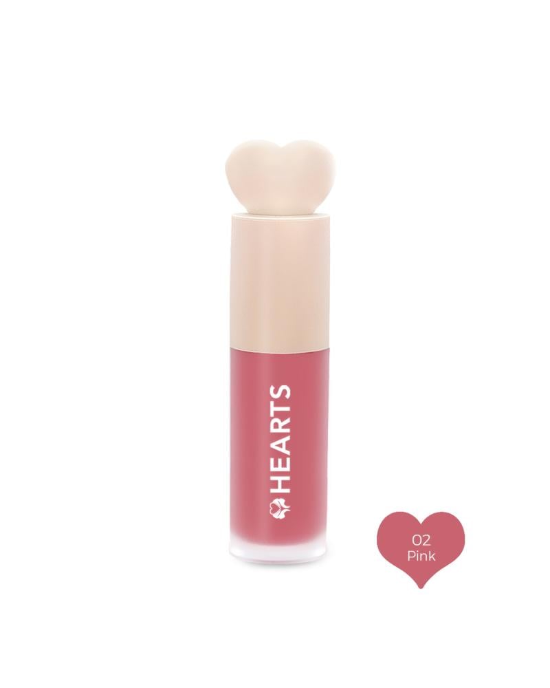 Hearts Liquid Blush Natural Color Light Touch - 02 Pink أحمر الخدود السائل