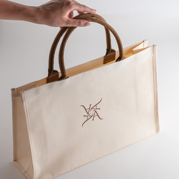 Addoony Woven Natural Tote Bag أدوني: حقيبة قماش ناتشرال