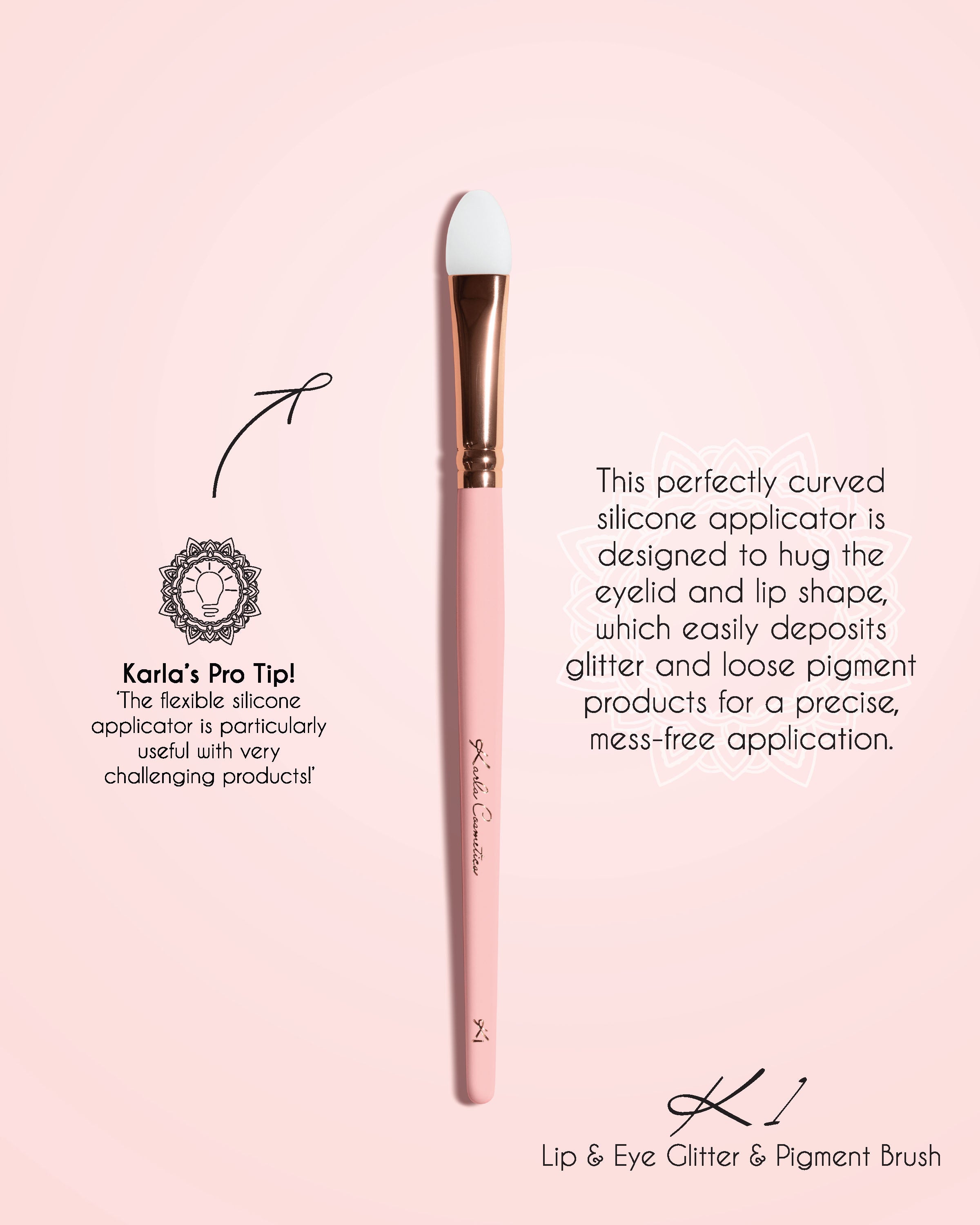 Karla Cosmetics Silicone Brush (Eye and Lip) كارلا - فرشة سيليكون للعين والشفاه