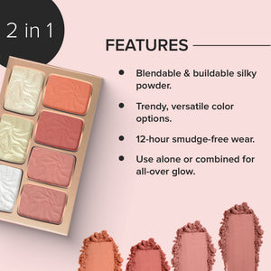 Character The Face Diary Blusher & Highlighter - TFD002 - باليت هايلايت وبلاشر