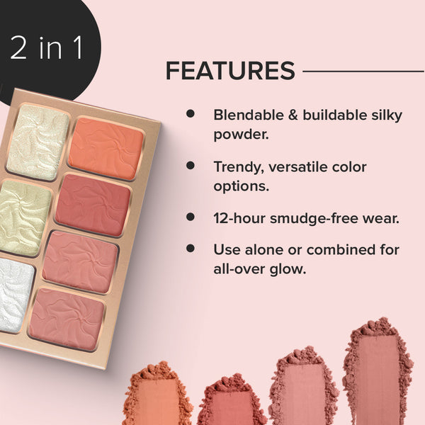 Character The Face Diary Blusher & Highlighter - TFD002 - باليت هايلايت وبلاشر