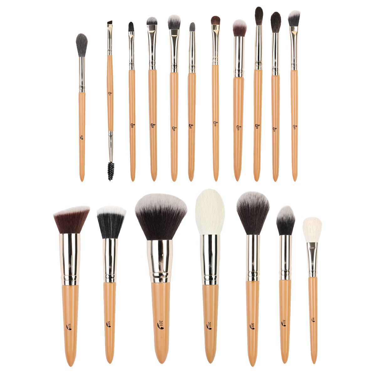 Addoony Face & Eye Brush Set - 18 Brushes أدوني: طقم الفرش الكامل - ١٨ فرشاة للوجه والعين