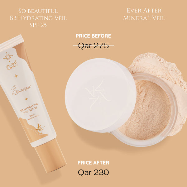 Addoony Better Together - So Beautiful BB Hydrating Veil + Ever After Mineral Veil أفضل معاً: سو بيوتفل بي بي كريم + بودرة معدنية مينيرال فيل