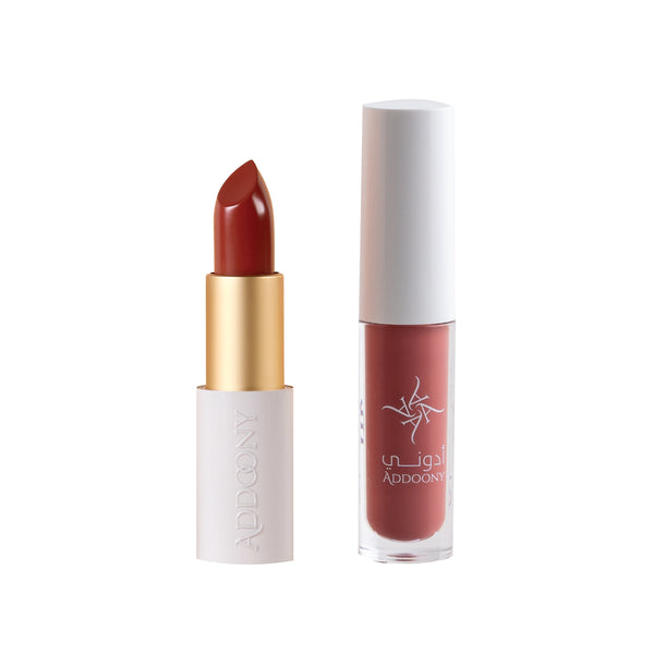 Addoony Better Together - Proven Lipstick (Fitna) + About That Lip (Honey) أفضل معاً: روج فتنة + أباوت ذات ليب عسل