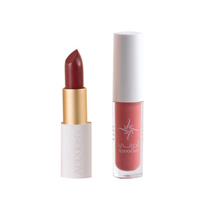 Addoony Better Together - Proven Lipstick (Indian Rose) + About That Lip (Coral) أفضل معاً: روج زهرة الهند + أباوت ذات ليب مرجان