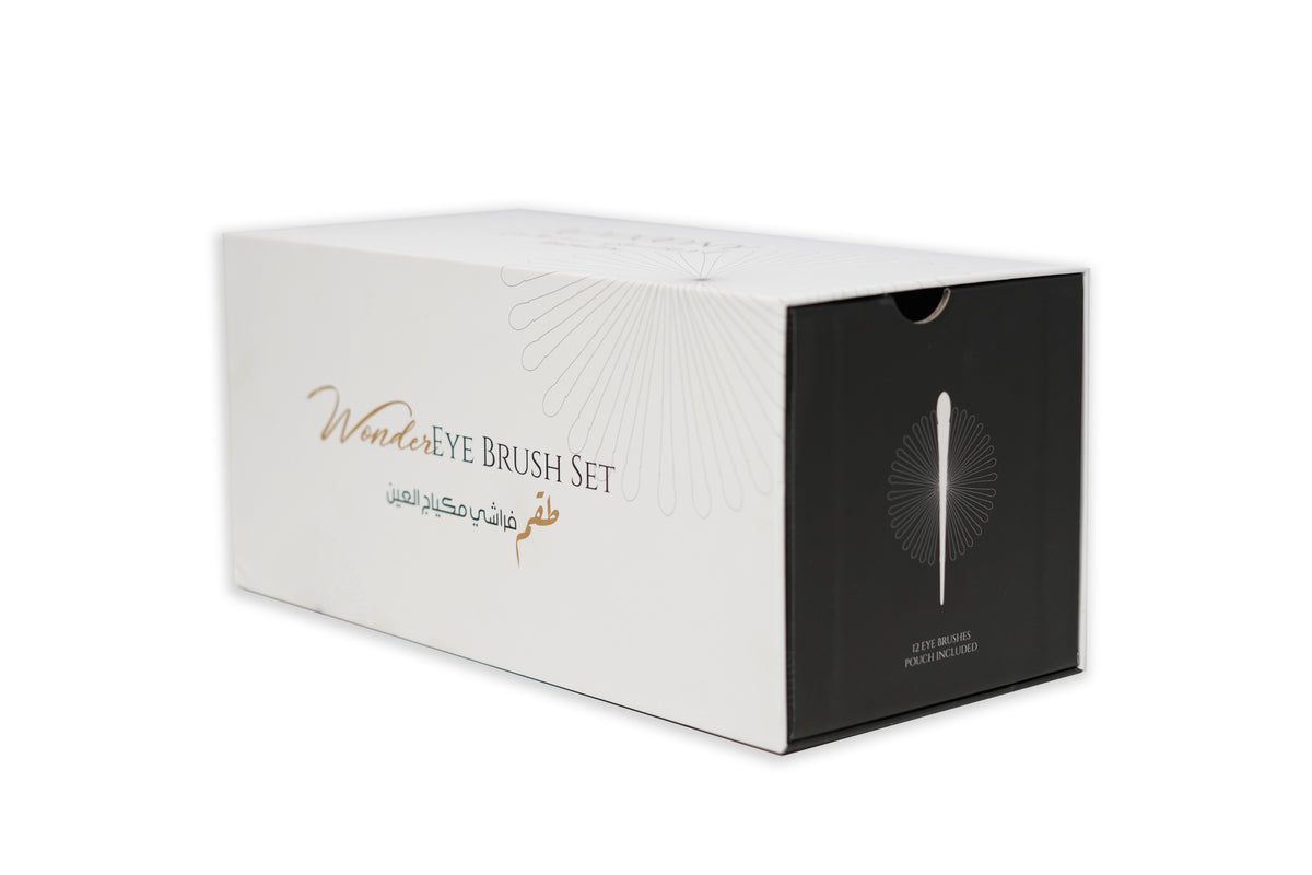 Addoony Beauty Eye Brush Set with 12 makeup brushes for eyes, displayed in a sleek, organized collection.