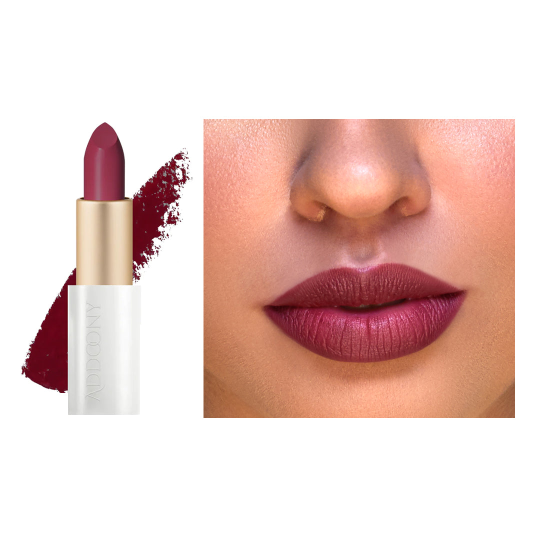 Addoony Proven Lipstick Taulah by Addoony Beauty with rich, creamy lipstick in a sleek tube, showcased in a close-up shot.