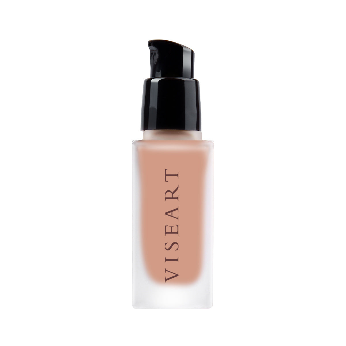 Viseart Long Wear Flawless Foundation in Maple, close-up of the foundation bottle with product label and smooth texture.